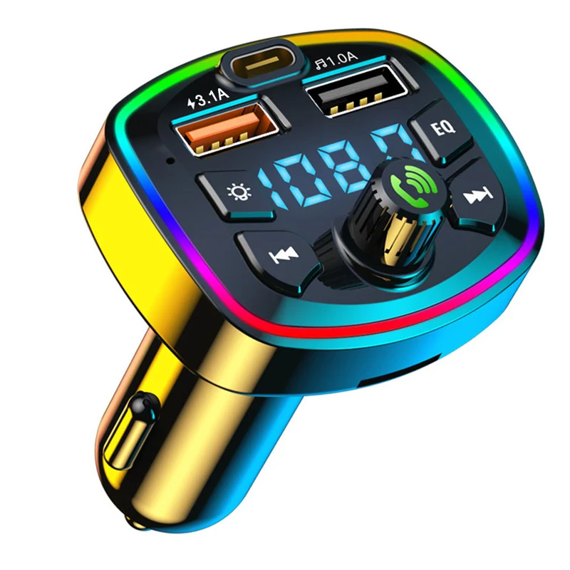 Беспроводной Bluetooth FM-передатчик Модулятор Громкой связи Автомобильный Комплект 7 Цветной Экран MP3-Плеер с PD QC3.0 Универсальный Автомобильный 12-24 В Изображение 1