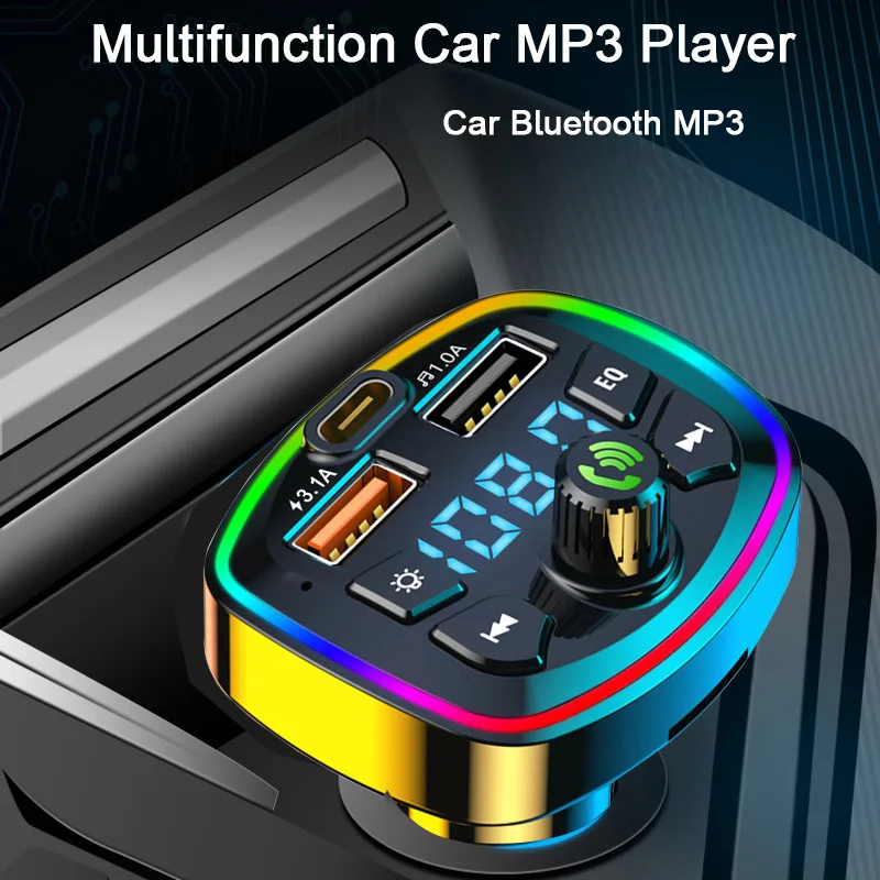 Беспроводной Bluetooth FM-передатчик Модулятор Громкой связи Автомобильный Комплект 7 Цветной Экран MP3-Плеер с PD QC3.0 Универсальный Автомобильный 12-24 В Изображение 4