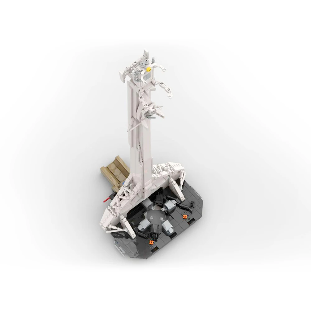 BuildMOC Space 9 Transporter Erector (TE) Ракета в масштабе 1:110, Строительные блоки, Космическая ракета-носитель, Кирпичная игрушка, подарки для детей Изображение 3