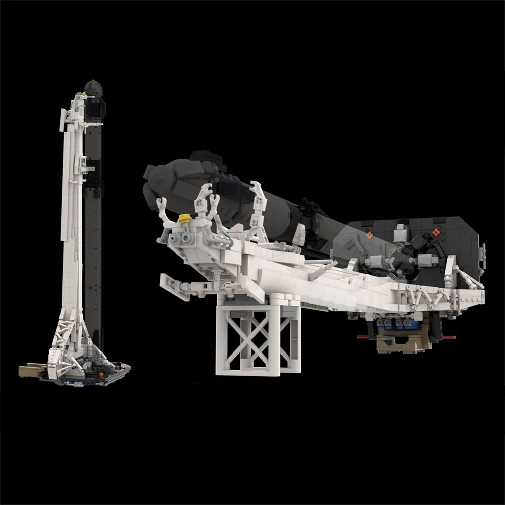 BuildMOC Space 9 Transporter Erector (TE) Ракета в масштабе 1:110, Строительные блоки, Космическая ракета-носитель, Кирпичная игрушка, подарки для детей Изображение 5