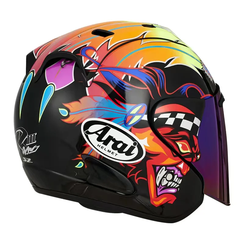 Новое поступление, мотоциклетный шлем с открытым лицом, женский и мужской летний шлем Casque Casco, одобренный ЕЭК ООН Изображение 5