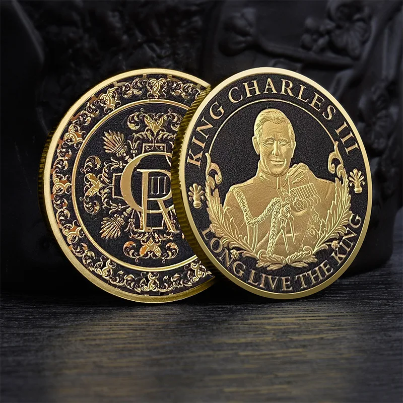 9 Дизайнов короля Англии Карла III, Позолоченные Памятные монеты, монеты из Королевского серебра Великобритании для сувенирного подарка Изображение 2