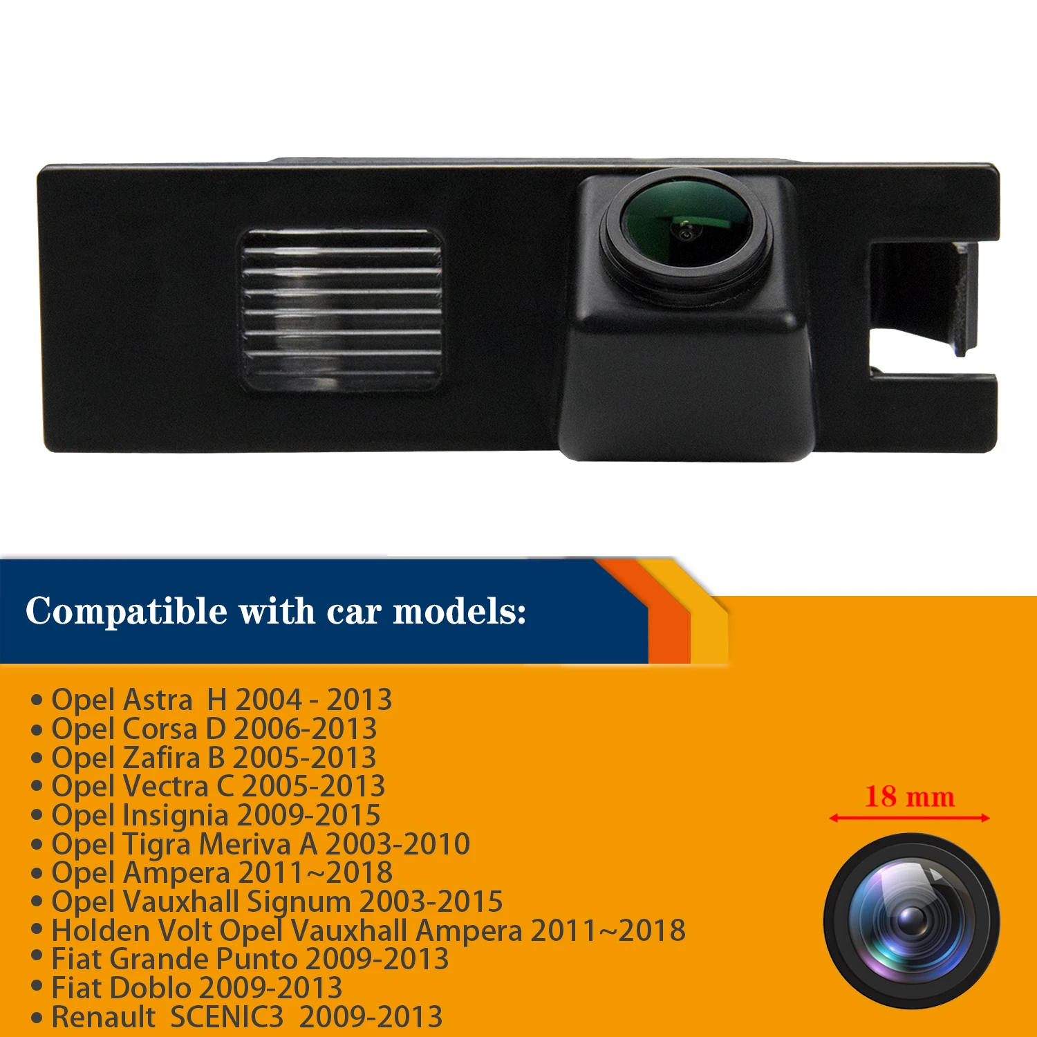 Камера заднего вида HD 1280*720P для Renault SCENIC3/INSIGNIA/ASTRA H/ZAFIRA B/VECTRA C/CORSA D/MERIVA A, Камера ночного видения Изображение 1