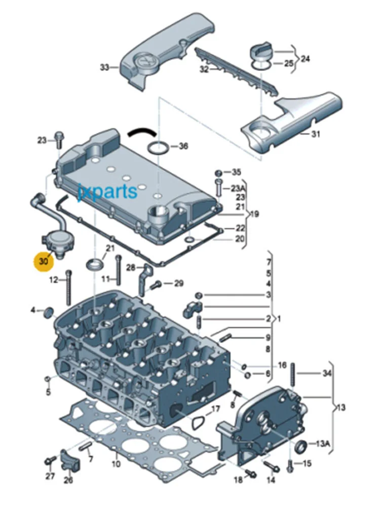 ДЛЯ VW Touareg, Phaeton 3.2L Клапан для отработанных газов OEM 022103245B Изображение 2