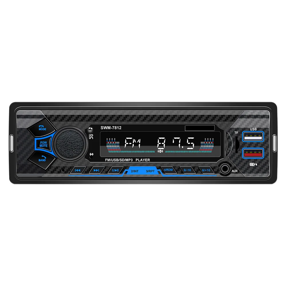 Автомобильное радио Bluetooth Автомобильный MP3-плеер Подключаемая карта u-диска Автомобильное радио Передний вход AUX Поддержка голосового управления Стерео аудиоплеером Изображение 1