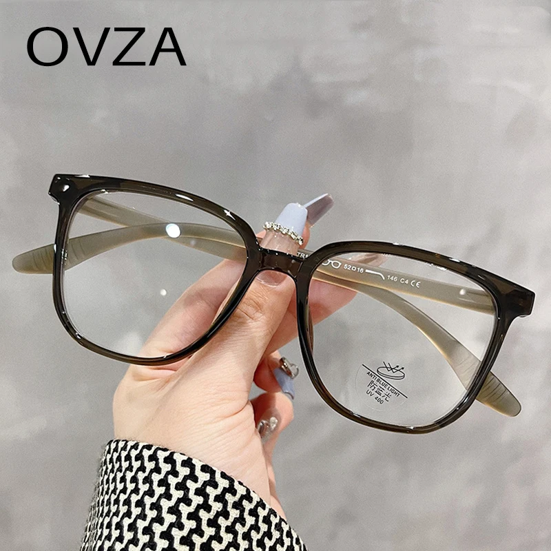 OVZA 2023 Новая большая оправа для очков, женская мода, TR90, синие легкие очки, мужские, защищающие от усталости, высокое качество, S5082 Изображение 0