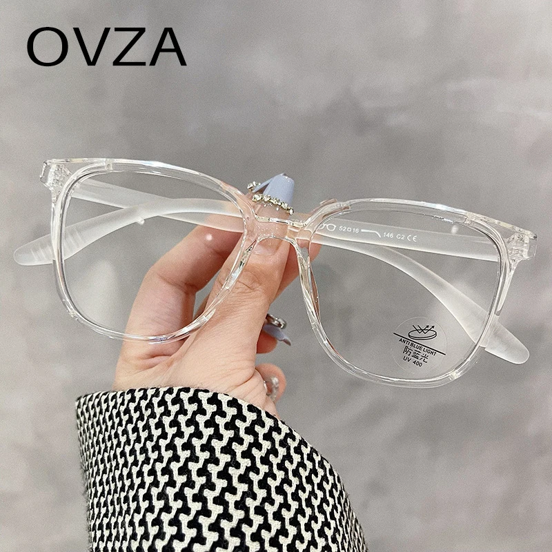 OVZA 2023 Новая большая оправа для очков, женская мода, TR90, синие легкие очки, мужские, защищающие от усталости, высокое качество, S5082 Изображение 3