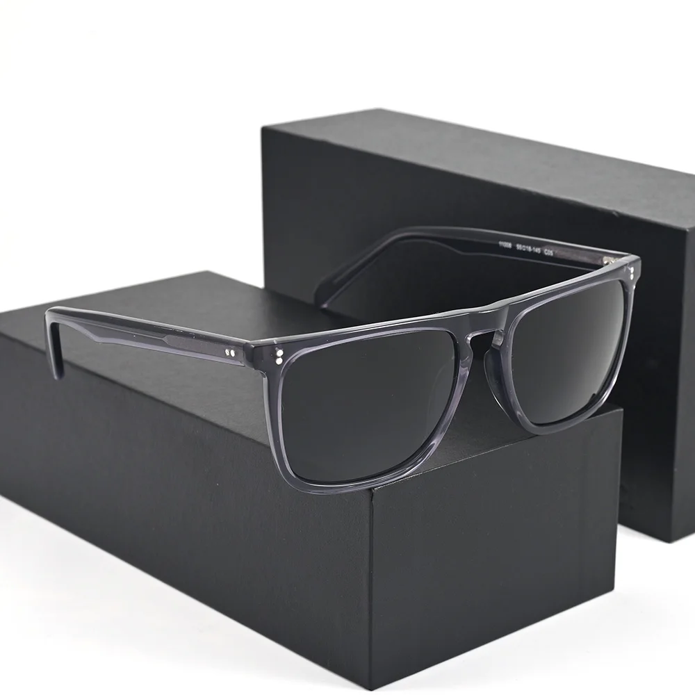 Солнцезащитные очки ROCKJOY для мужчин и женщин в высококачественной ацетатной оправе G15 Солнцезащитные очки для мужчин с защитой от царапин Черно коричневых оттенков Изображение 5