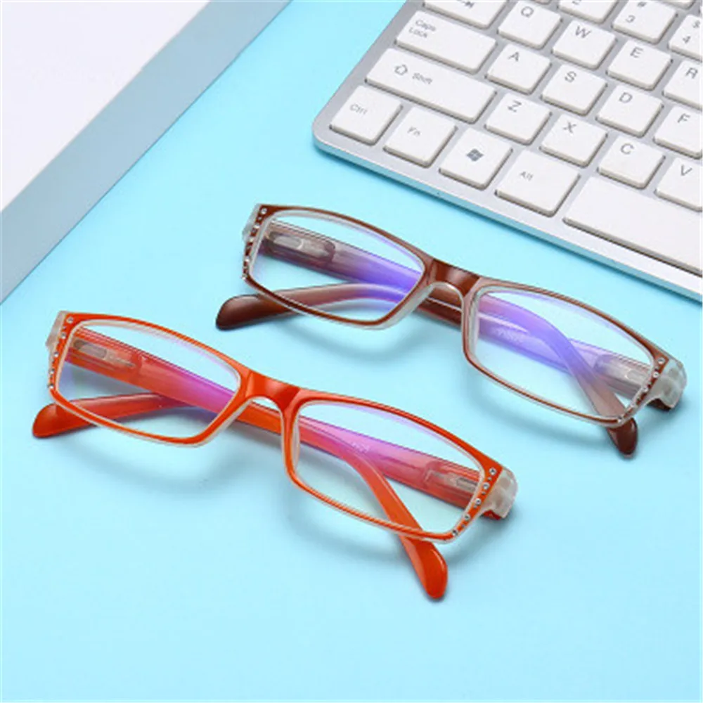 1 шт. Блестящие очки для чтения со стразами с синим светом, женские, мужские, Ультралегкие Очки для защиты глаз от усталости, Пресбиопические очки Изображение 1