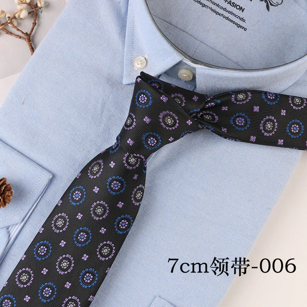 Новый тренд 7 см Модный мужской клетчатый галстук с геометрическими животными из полиэстера для деловой свадьбы, вечеринки, галстука, костюма, аксессуаров оптом Изображение 5