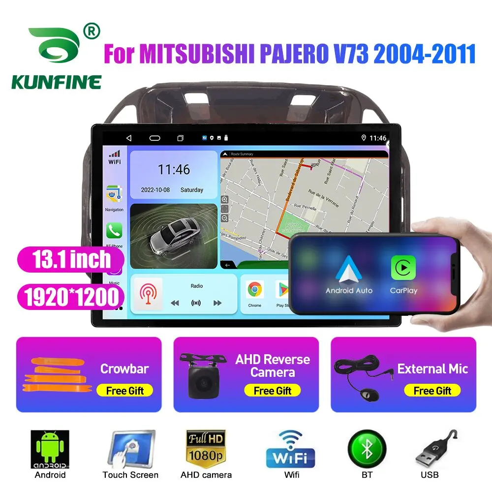 13,1-дюймовый Автомобильный Радиоприемник Для MITSUBISHI PAJERO V73 04-11 Автомобильный DVD GPS Навигация Стерео Carplay 2 Din Центральный Мультимедийный Android Auto Изображение 0