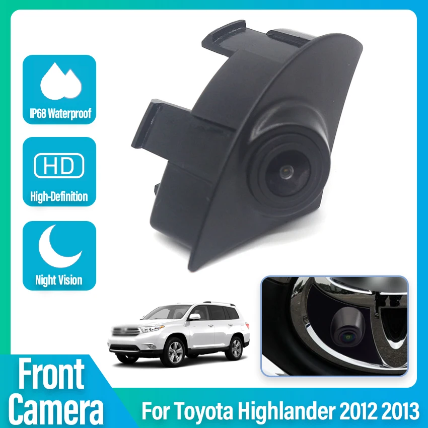 Водонепроницаемая камера ночного видения с логотипом, эмблемой и знаком бренда, вид спереди автомобиля, парковочная камера для Toyota Highlander 2012 2013 Высокое качество Изображение 0