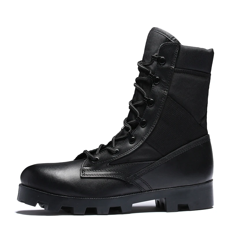 2023 Новые мужские армейские боевые ботинки, черные, бежевые, военно-тактические тренировочные, мужские уличные ботинки на резиновой подошве, Мужские Брендовые боевые ботинки Изображение 0