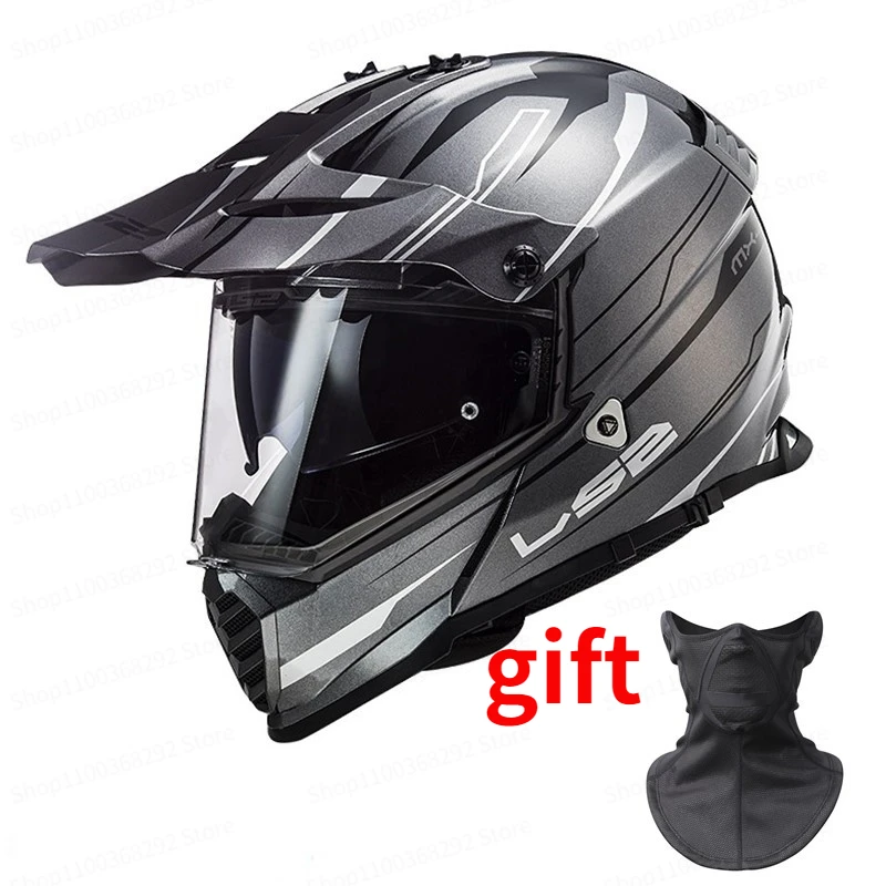 Шлем для мотокросса LS2 MX436 PIONEER EVO Twin Shield Мотоциклетные шлемы LS2 off road capacetes para moto capacete cross Изображение 0