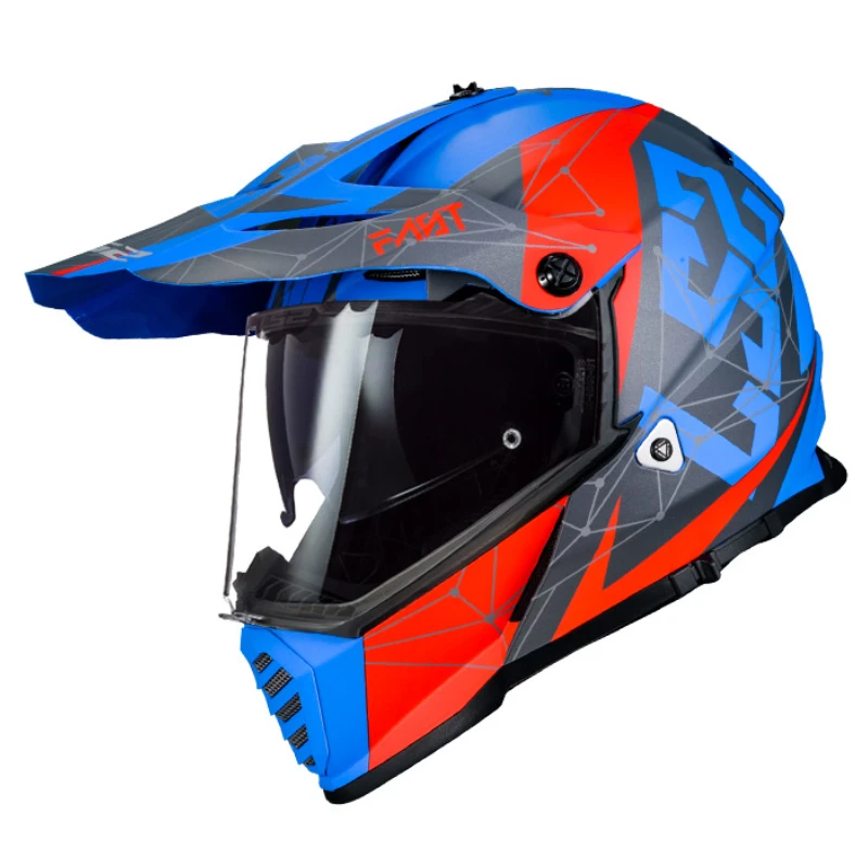Шлем для мотокросса LS2 MX436 PIONEER EVO Twin Shield Мотоциклетные шлемы LS2 off road capacetes para moto capacete cross Изображение 4