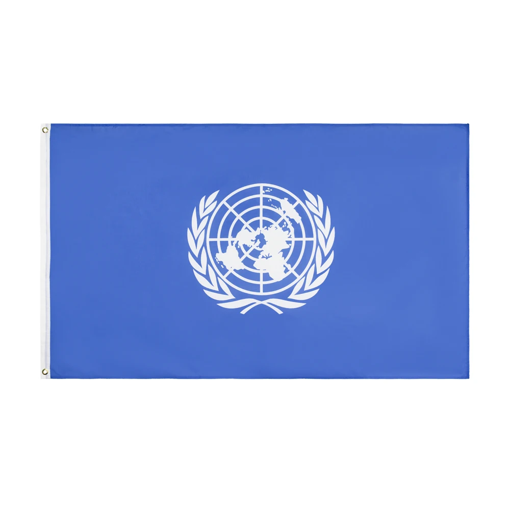ВЕРТИКАЛЬНО висящий флаг Организации Объединенных Наций 90x150 см для украшения Изображение 0