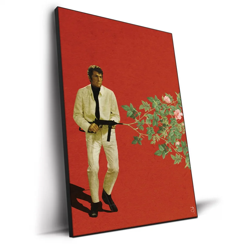 Картина на холсте с цветочным пистолетом, настенный художественный плакат, принты с рамкой, винтажное женское мужское абстрактное искусство для домашнего декора гостиной Изображение 1