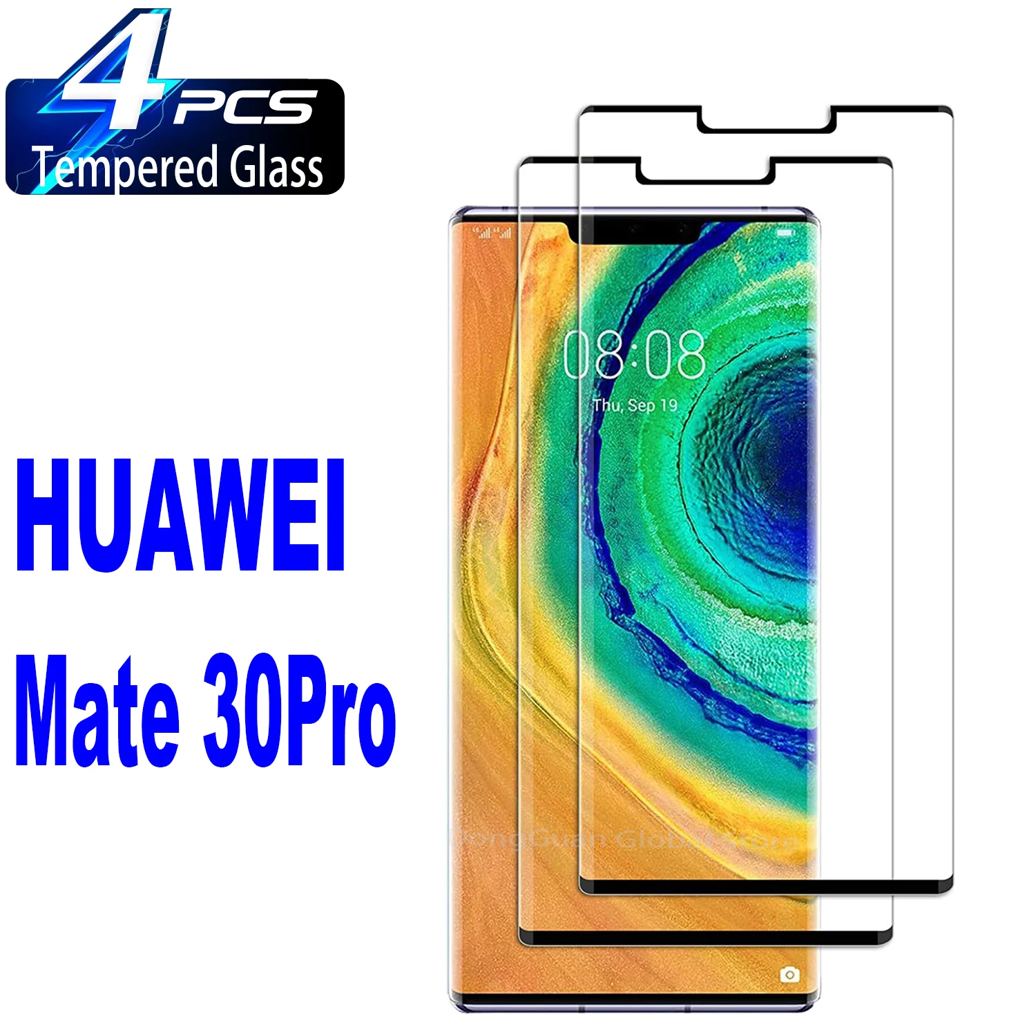 1/4 шт закаленное стекло для Huawei Mate 30 Pro Защитная стеклянная пленка для экрана Изображение 0