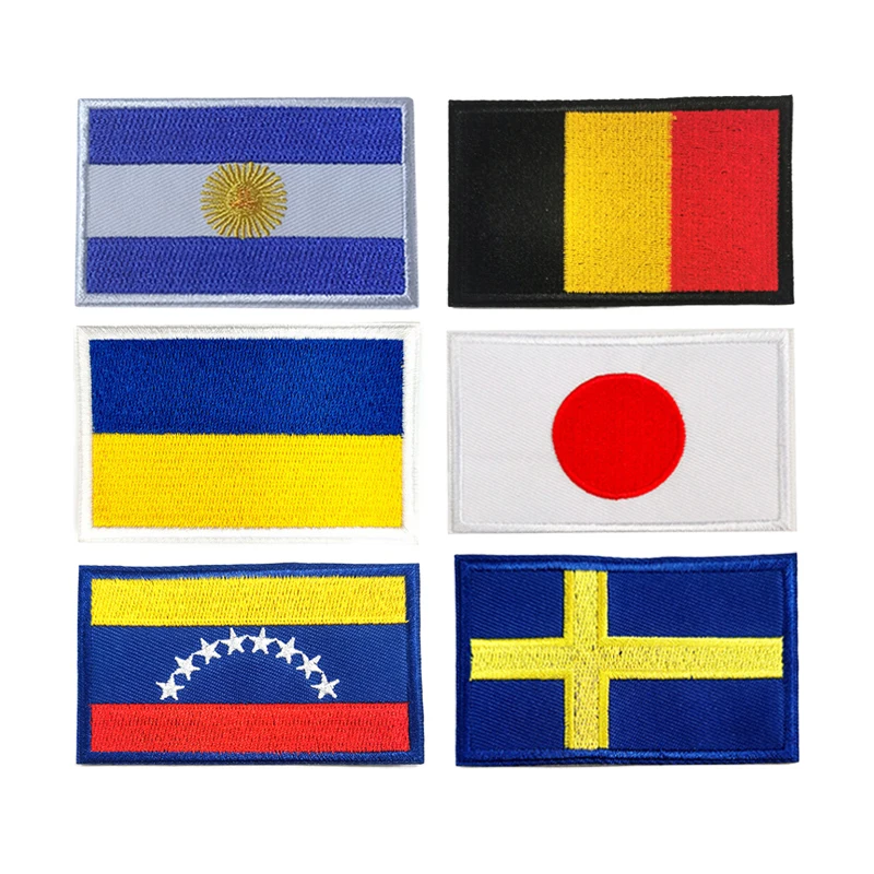 Военные нашивки Тактический Вышитый Флаг Аргентина Бельгия Украина Япония Венесуэла Швеция Южная Африка Норвегия Бразилия Утюг На Изображение 4