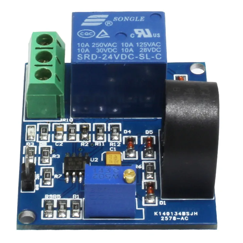 Модуль датчика защиты от перегрузки по току 5A Датчик определения переменного тока Реле 05 В, 12 В, 24 В Изображение 2