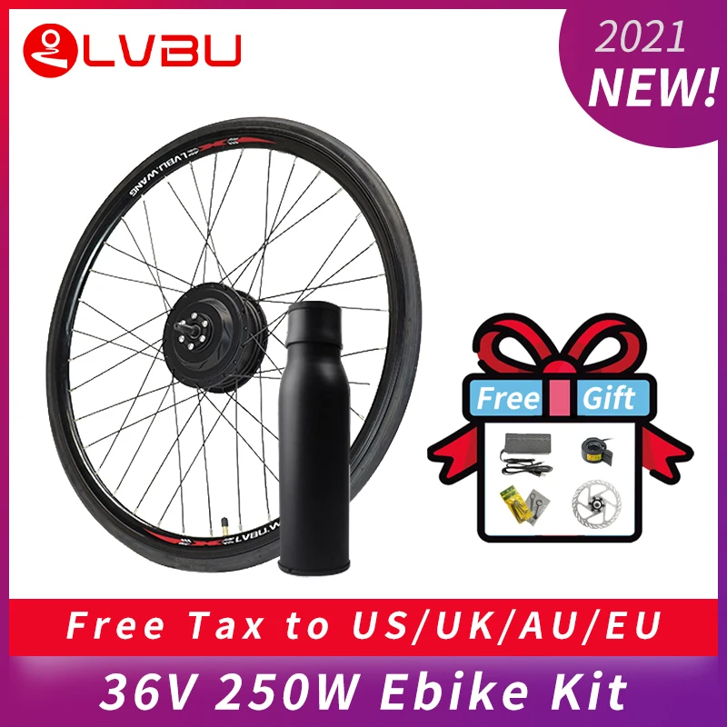 LVBU Самый Продаваемый Комплект Для Переоборудования Электровелосипеда BY20D Мощностью 250 Вт 350 Вт С Передним/Задним Приводом и Литиевой Батареей Для Электрического Велосипеда 36 В В комплекте Изображение 0