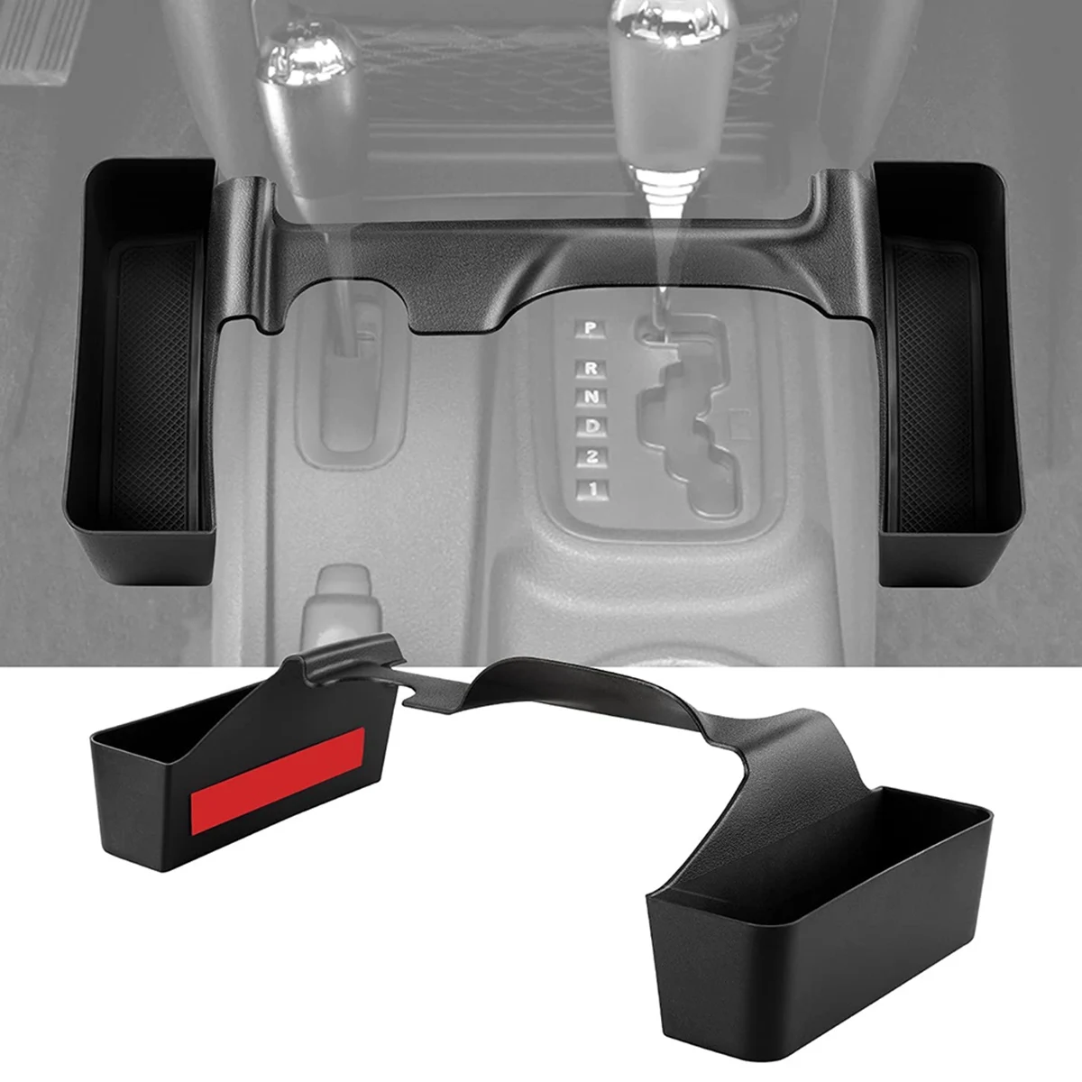 Лоток для коробки передач для Jeep Wrangler JK 2011-2017 Коробка для хранения переключения передач с двусторонней клейкой лентой, аксессуары для интерьера Изображение 1