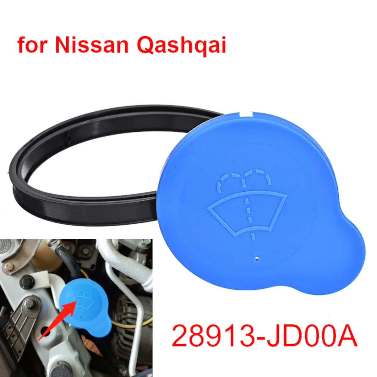 Крышка бака для воды стеклоочистителя, крышка омывателя лобового стекла 28913JD00A для Nissan Qashqai Изображение 4