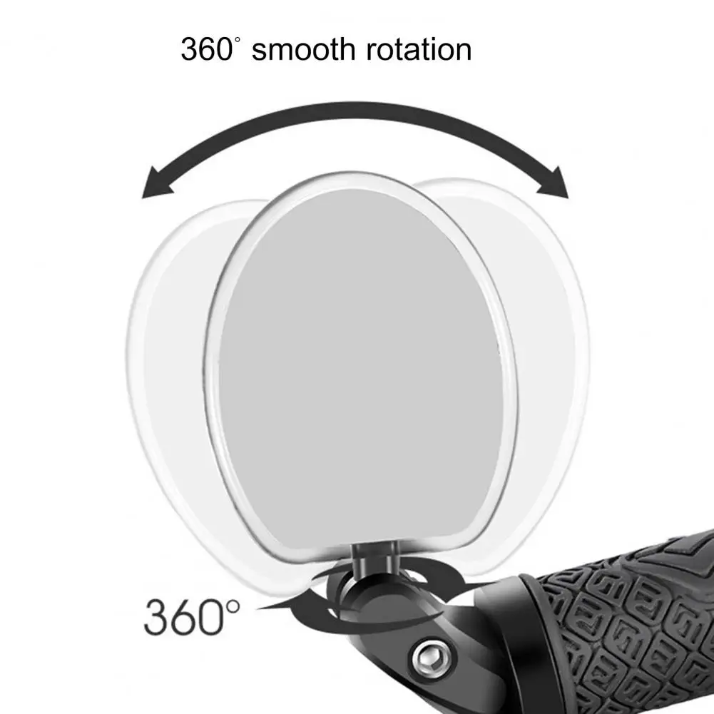 Зеркало заднего вида Овальное квадратное Поворотный велосипедный руль Широкий обзор сзади с подсветкой Велосипедное зеркало заднего вида для езды на велосипеде Изображение 2