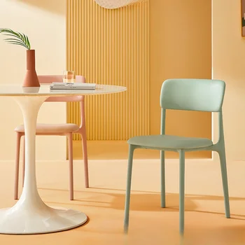 Современные простые обеденные стулья с акцентом на спинку, Скандинавские обеденные стулья, Салон эргономичной мебели для балкона Sillas De Comedor QF50DC