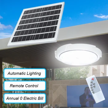 Внутренний Светодиодный потолочный светильник на солнечной батарее, лампа для карниза балкона, коридора, прохода, сада, Электрическая беспроводная связь