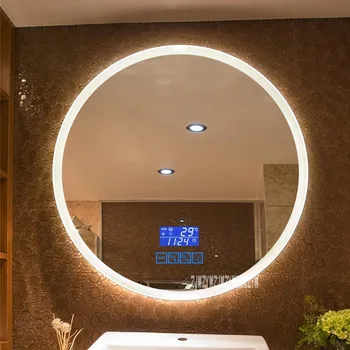 CTL304 80CM Upgrade 2-цветное умное зеркало с подсветкой, Настенное светодиодное зеркало для ванной комнаты, круглое туалетное зеркало с сенсорным экраном 110 В / 220 В