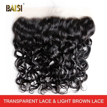 Волосы BAISI Бразильская волна воды волосы Прозрачное кружево Фронтальная свободная часть 100% натуральные человеческие волосы