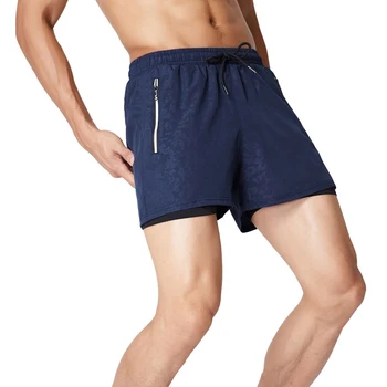 Спортивные шорты мужчин тренажерный зал одежда фитнес-тренировки шорты 2 в 1 Мужской быстрый сухой тренировки атлетический бег марафона шорты для бега 