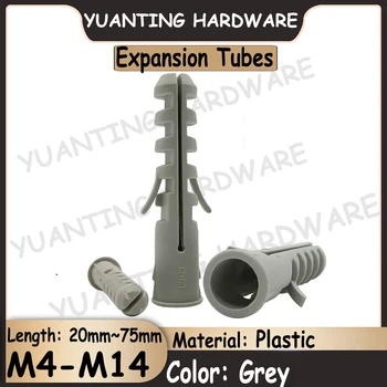 10шт-100шт M4 M6 M8 M10 M12 M14 Серые Настенные Пластиковые Трубки Болты Расширительная Труба для Саморезной Колонны Анкеры Для Бетонных Стен