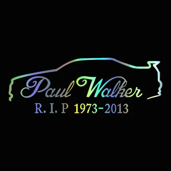 20 * 7 см PAUL WALKER Skyline R34 Memorial RIP Светоотражающие наклейки для автомобиля, наклейки для мотоциклов, черный /белый /ЛАЗЕРНЫЙ C1-0007
