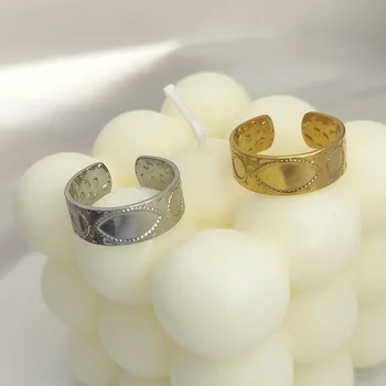 Круглые Геометрические кольца из нержавеющей стали, Тренд 2023, Регулируемые Открывающиеся Кольца Для женщин, Подарок для пары, Модные украшения