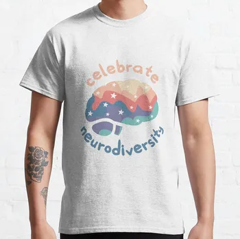 Футболка Celebrate Neurodiversity, короткие футболки оверсайз для мужчин, мужские футболки с длинным рукавом, быстросохнущая футболка