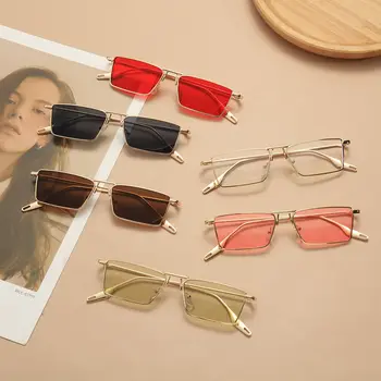 Модные узкие прямоугольные солнцезащитные очки элитного бренда, дизайнерские женские солнцезащитные очки винтажных оттенков UV400, солнцезащитные очки для улицы