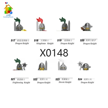 X0148 Дракон Рыцарь, мини аниме фигурка Солдата, строительный блок, Дешевое украшение для дома, игрушки-головоломки для детей