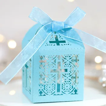 Подарочная коробка для упаковки конфет-драже 20шт для душа ребенка, крещения, Дня рождения, Первого Причастия, свадьбы, декора на День рождения