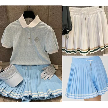 Весенне-летний гольф, женская плиссированная юбка в стиле пэчворк с эластичной резинкой и антибликовыми трусами, модная юбка