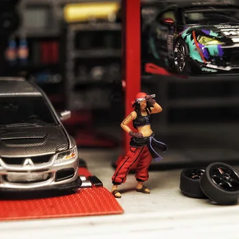 Сцена ремонта автомобиля в масштабе 1: 64, Кукла из смолы, Игрушечная модель автомобиля, Аксессуары для дисплея