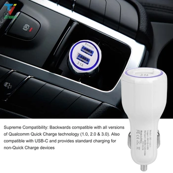 2020 Новое автомобильное зарядное устройство 6A Universal QC3.0 с двумя USB-адаптерами для мобильных телефонов, быстрая зарядка 100 шт./лот