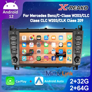 X-REAKO 2 + 64G 2DIN Carplay Auto Android 12 Автомобильный плеер GPS WIFI Bluetooth LINK RDS Стерео Для Benz W203 W467 W209 W219 2004