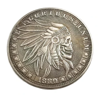 Монета Американского странника 1880 года с рисунком Черепа и Орла Коллекция памятных монет Поделки Сувениры Сувенирное украшение Монета США