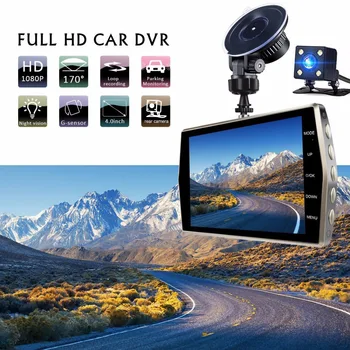 Автомобильный видеорегистратор Dash Cam Black Box 4.0 Full HD 1080P Видеомагнитофон Камера автомобиля Монитор парковки заднего вида Авторегистратор ночного видения