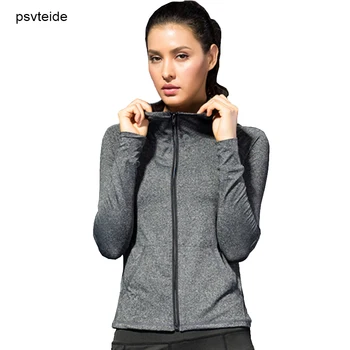psvteide Женский свитер для бега, пальто, спортивная толстовка для тренировок, облегающая одежда для фитнеса, куртка с длинным рукавом для спортзала, спортивная одежда