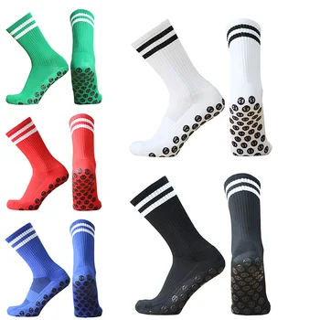 Blossomora New FS Мужские И Женские Нескользящие футбольные носки в полоску, однотонные Футбольные носки со спортивным захватом