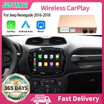JUSTNAVI Беспроводной Apple CarPlay Android Auto Для Jeep Renegade 2016 2017 2018 Модуль Зеркальной Связи Декодер Коробка Видеоплеер BT GPS