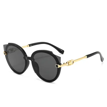 New Personalized Sunglasses for Women 2023 Round Metal Transparent Eyewear UV400 Солнцезащитные очки